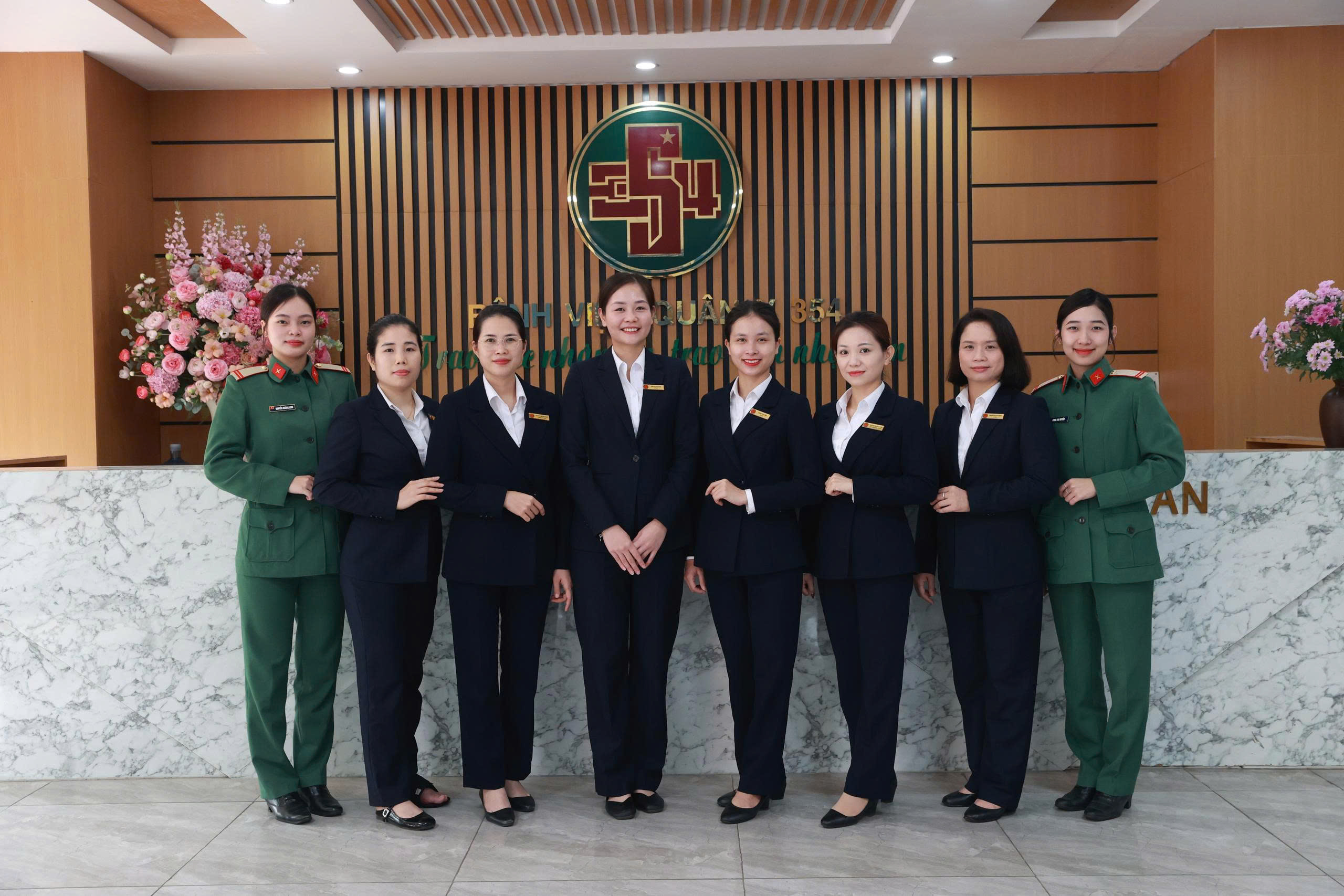 Group of medical staff standing together in a hospital setting