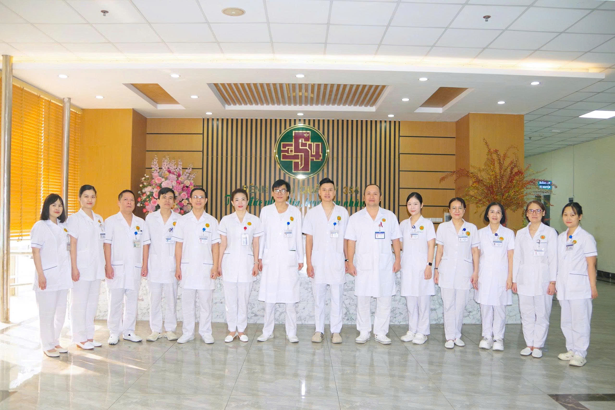 Group of medical staff standing together in a hospital setting